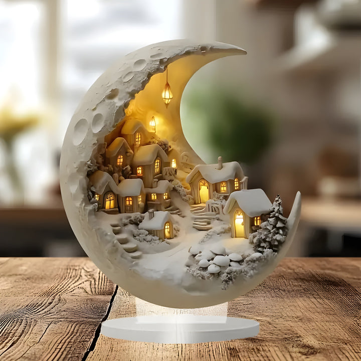 MoonlitHaven - Opplyst Måneby for elegant dekor Skanto