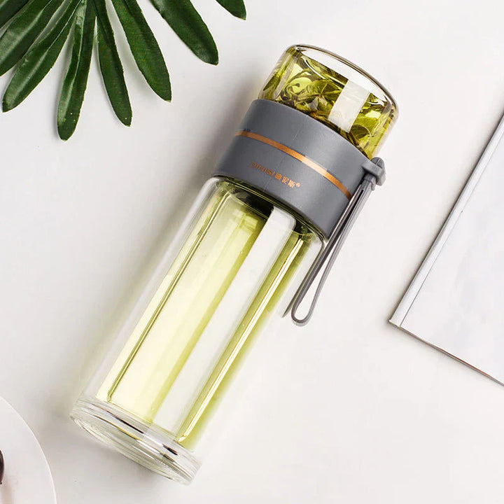 Skanto | Dobbelveggs glassflaske med tefilter og infusor