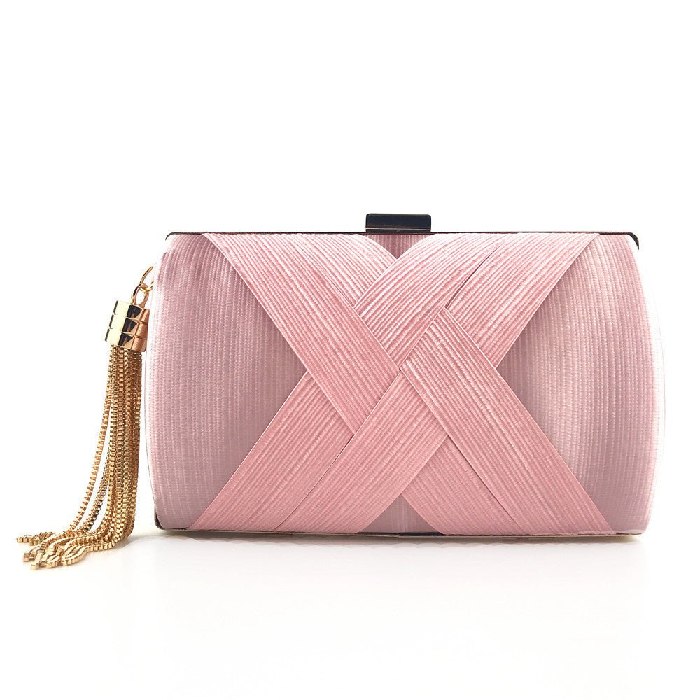 Éclessa Luxus-Abendclutch | Satin-Quastenhandtasche für klassische und moderne Eleganz