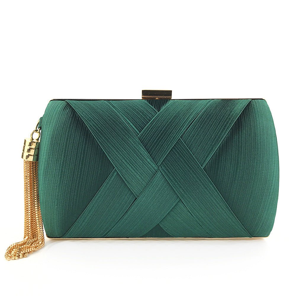Éclessa Luxus-Abendclutch | Satin-Quastenhandtasche für klassische und moderne Eleganz