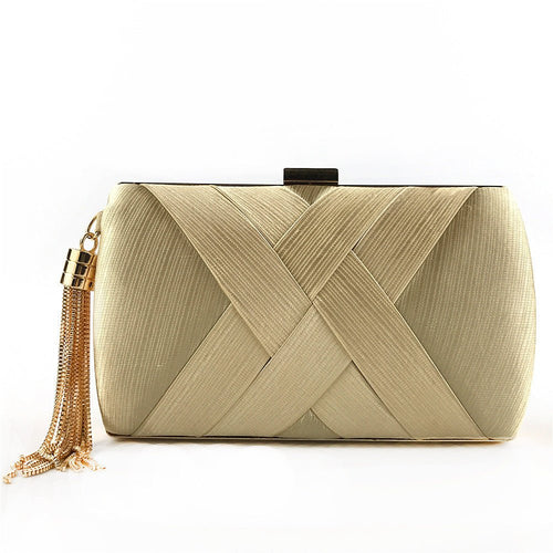 Éclessa Luxus-Abendclutch | Satin-Quastenhandtasche für klassische und moderne Eleganz