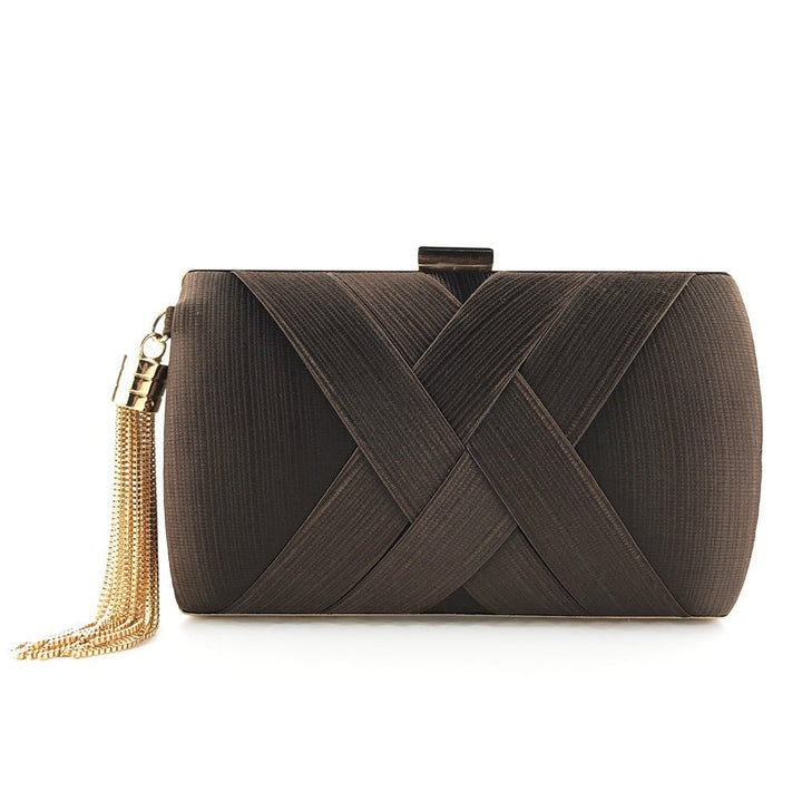 Éclessa Luxus-Abendclutch | Satin-Quastenhandtasche für klassische und moderne Eleganz