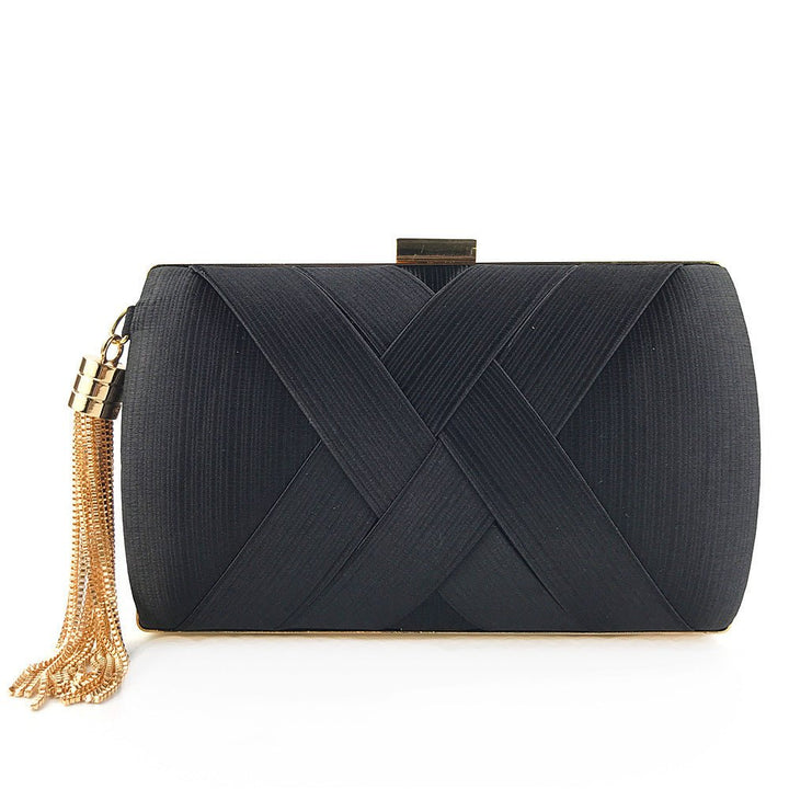 Éclessa Luxus-Abendclutch | Satin-Quastenhandtasche für klassische und moderne Eleganz