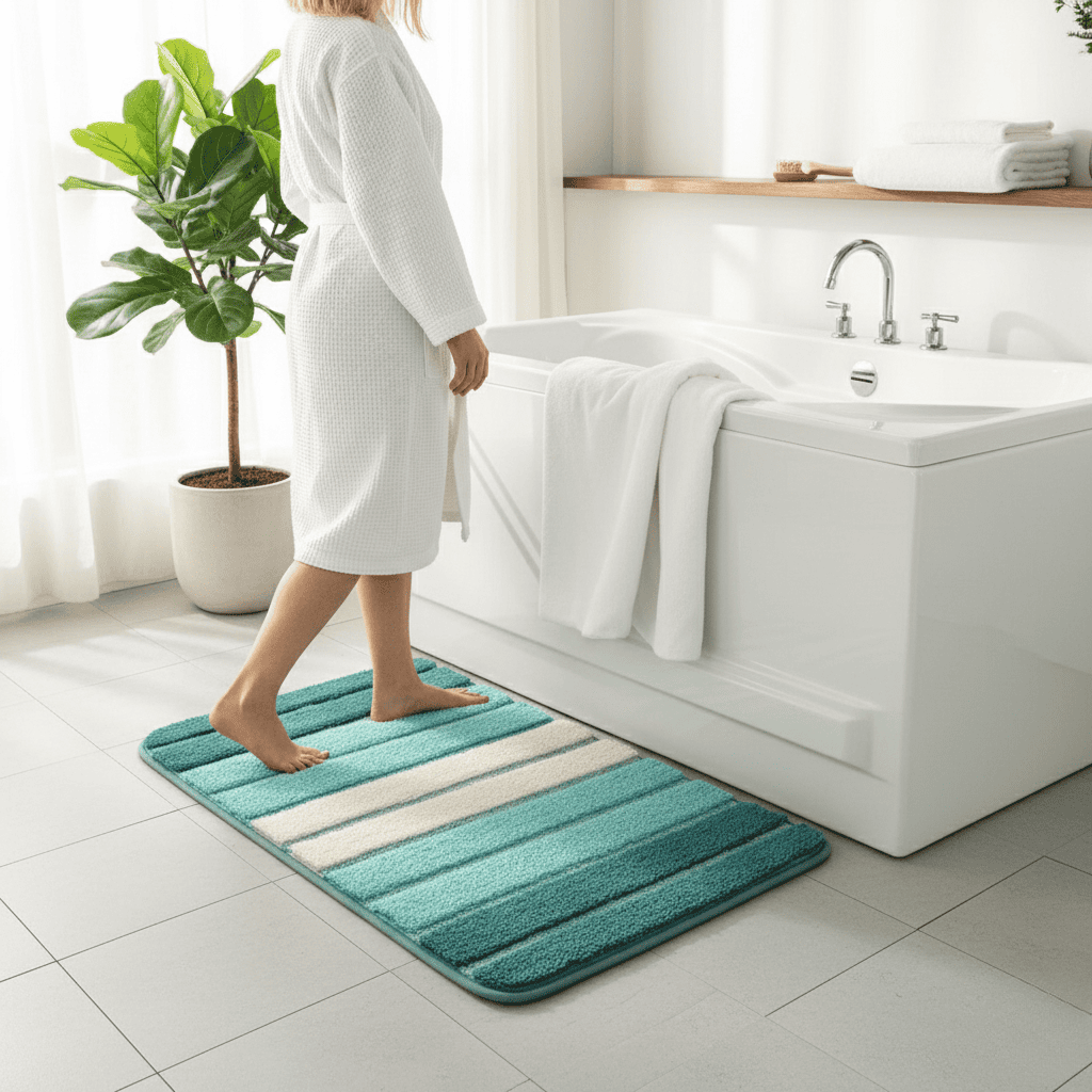 Skanto | ECOFLOOR – Antiskli Økologisk Badematte for Luksuriøs Baderomskomfort