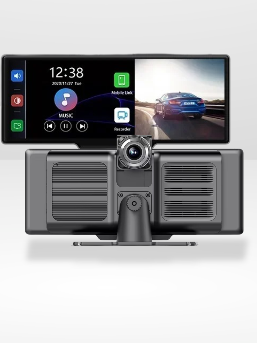 Skanto | Trådløs CarPlay-skjerm med innebygd 4K dashcam og valgfri bakkamera – 10,26" IPS-skjerm