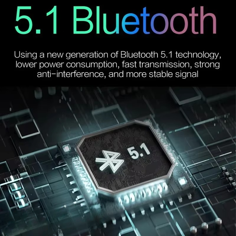 Skanto | Sammenleggbar Bluetooth 5.1 Trådløs Stereo Hodetelefon med Mikrofon for Mobil og Nettbrett