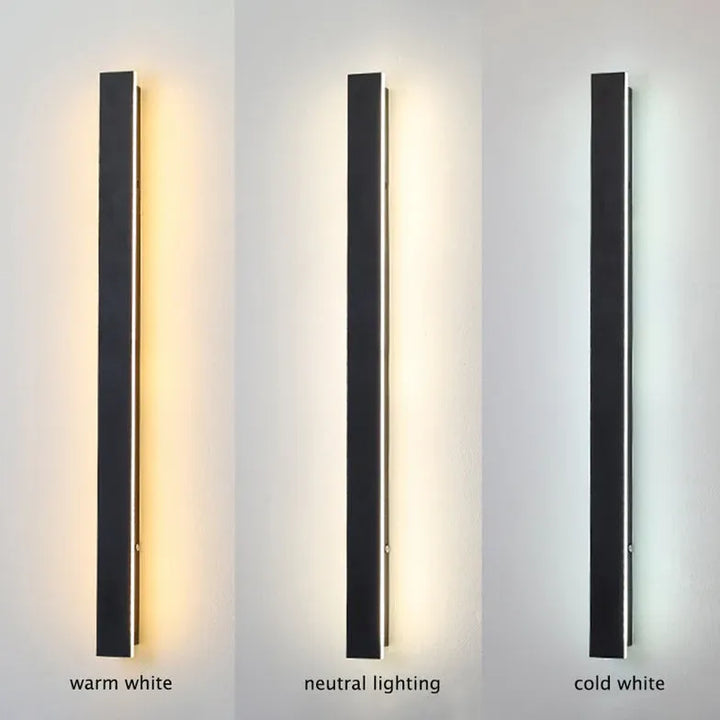 Skanto | Lineær svart minimalistisk LED utendørs vegglampe
