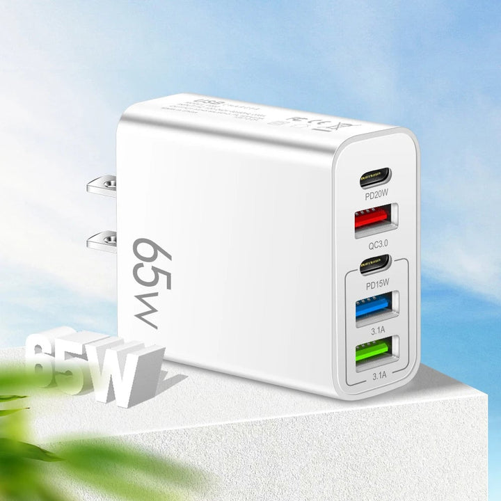 Multi Port Adapter 65W Hurtiglader - US Standard | Skanto