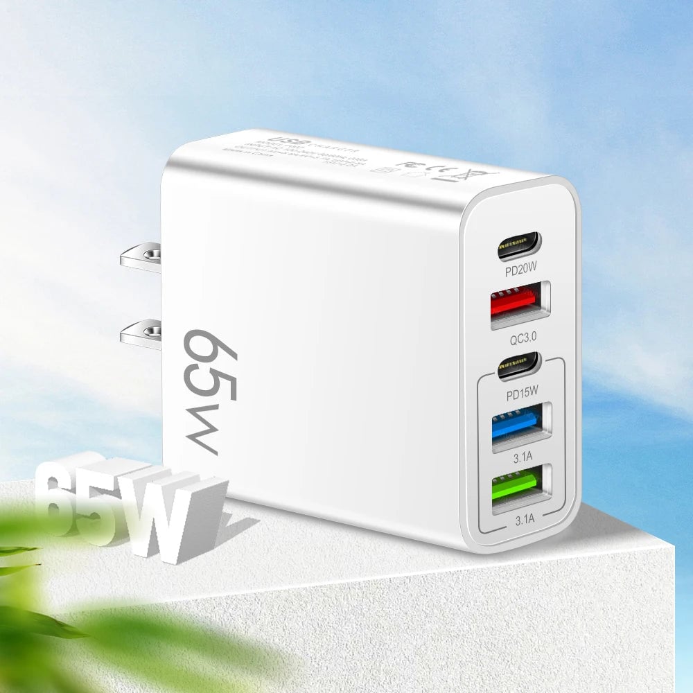 Multi-Port-Adapter 65W Hurtiglader - US-standard | Skanto