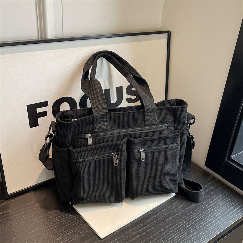 Skanto | Ensfarget Cordfløyels Tote Bag