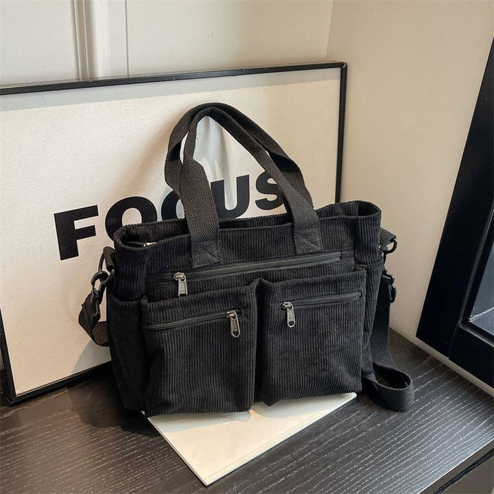 Skanto | Ensfarget Cordfløyels Tote Bag