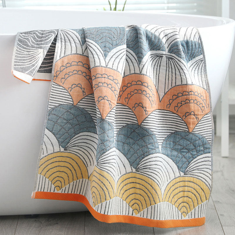 Skallprint Jacquard Bomull Håndkle 70x140cm | Skanto