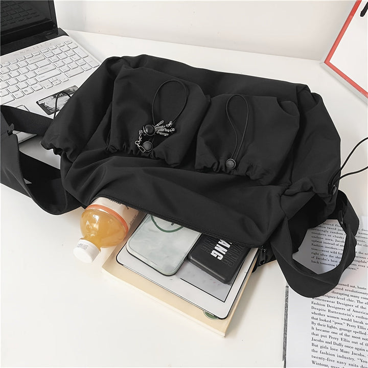 UrbanLiner Nylon Budveske – Svart Skulderbag med Glidelås for Daglig Bruk | Skanto