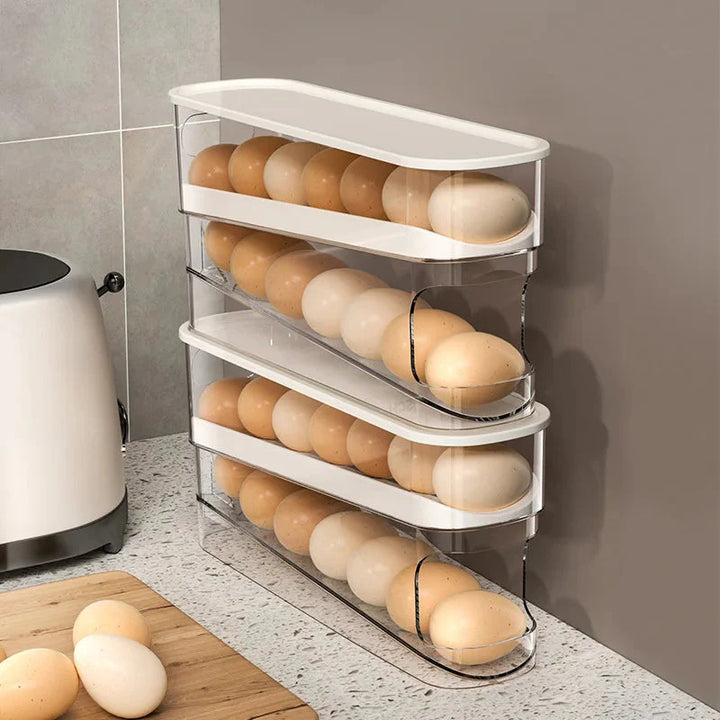 Egg Oppbevaringsboks Automatisk Rullende Eggholder Egg Oppbevaringsstativ | Skanto