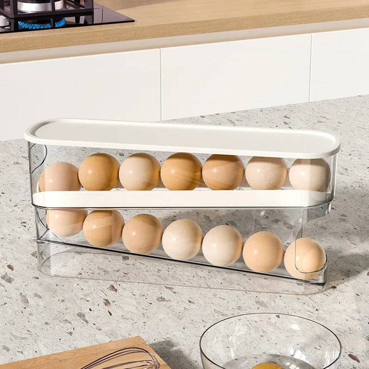 Egg Oppbevaringsboks Automatisk Rullende Eggholder Egg Oppbevaringsstativ | Skanto