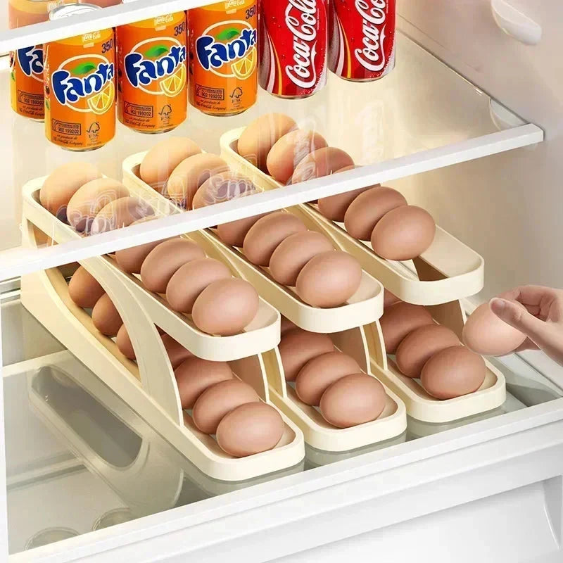 Egg Oppbevaringsboks Automatisk Rullende Eggholder Egg Oppbevaringsstativ | Skanto
