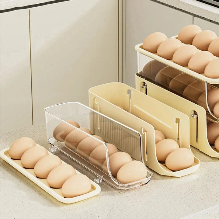 Egg Oppbevaringsboks Automatisk Rullende Eggholder Egg Oppbevaringsstativ | Skanto