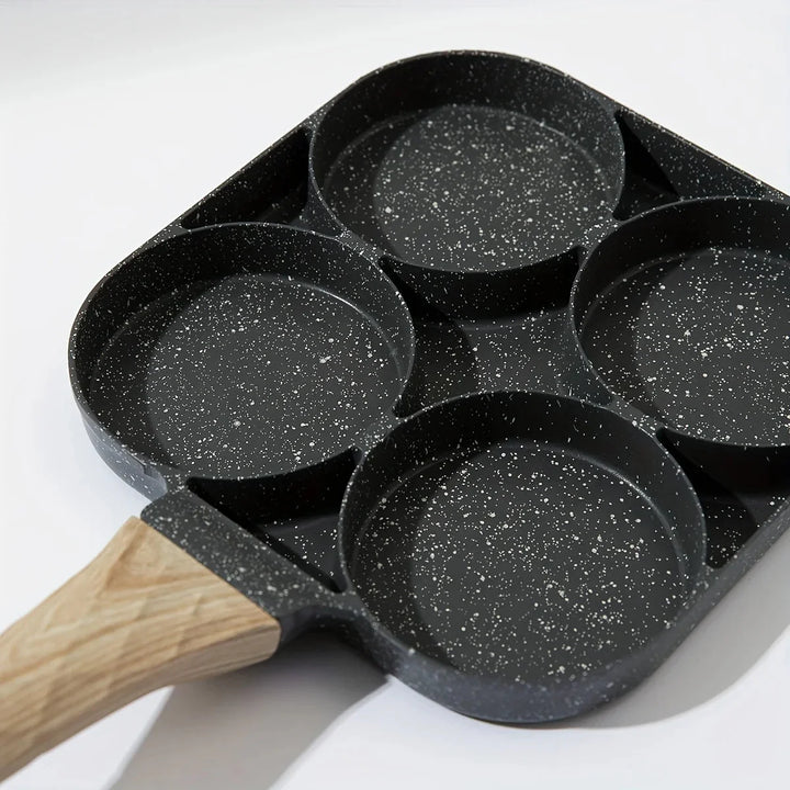 Skanto | ChefVerra Non-Stick Omelettpanne | 4-hulls stekepanne for egg, pannekaker og burgere