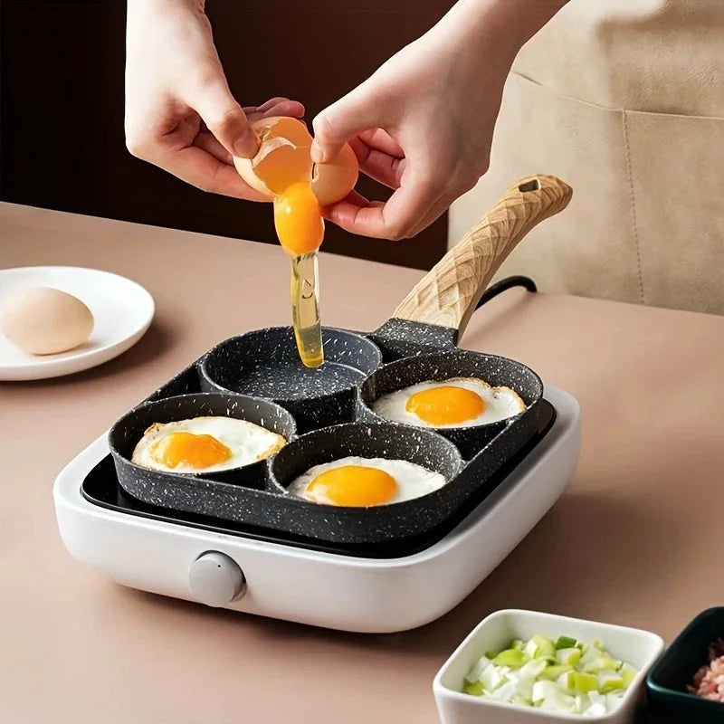 Skanto | ChefVerra Non-Stick Omelettpanne | 4-hulls stekepanne for egg, pannekaker og burgere