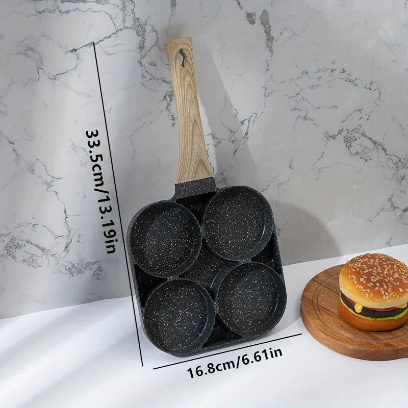 Skanto | ChefVerra Non-Stick Omelettpanne | 4-hulls stekepanne for egg, pannekaker og burgere
