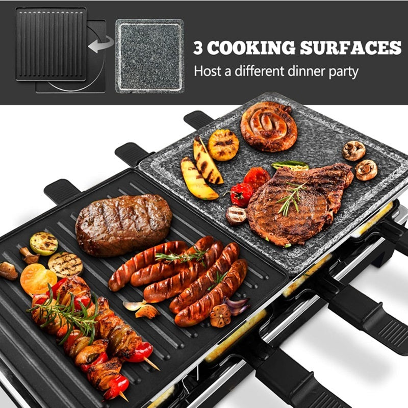 Norvo | Elektrisk Grill 2-i-1 med Raclette-fat og Non-Stick