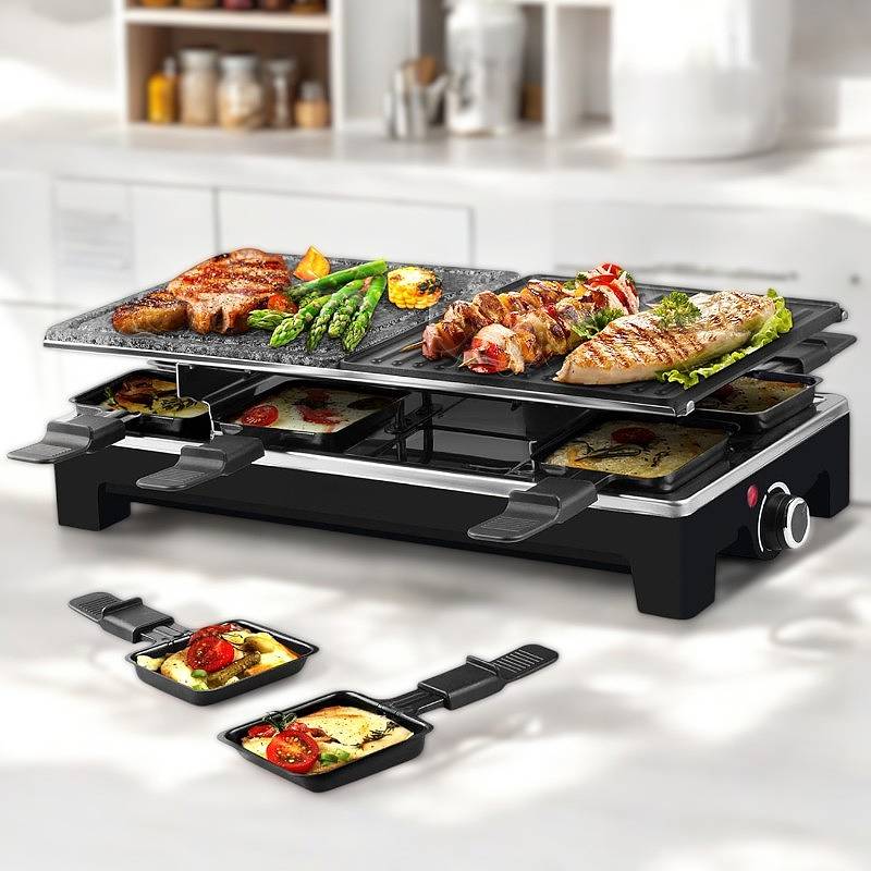 Skanto | Elektrisk Grill 2-i-1 med Raclette-fat og Non-Stick