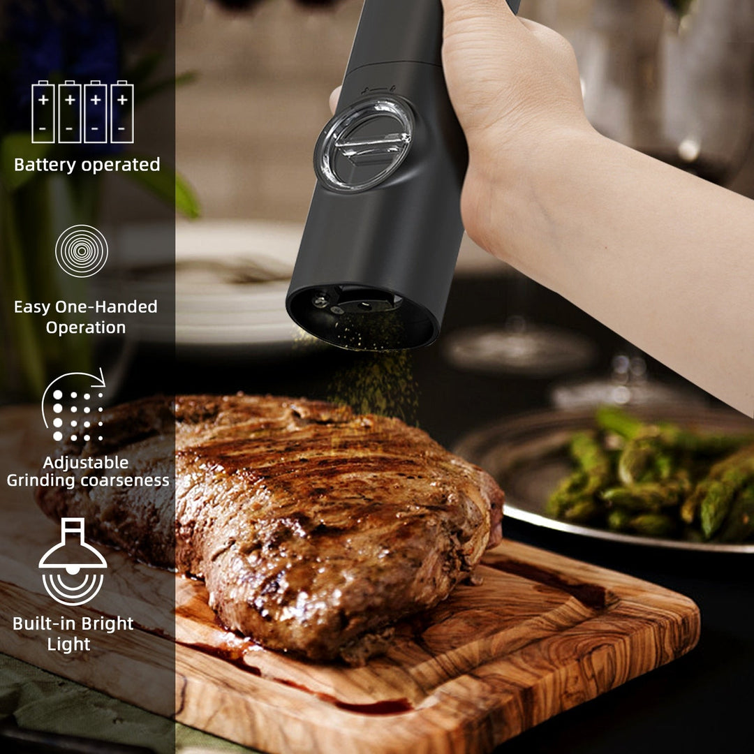 Elektrisk Automatisk Kvernmølle for Pepper og Salt med LED Lys | Skanto