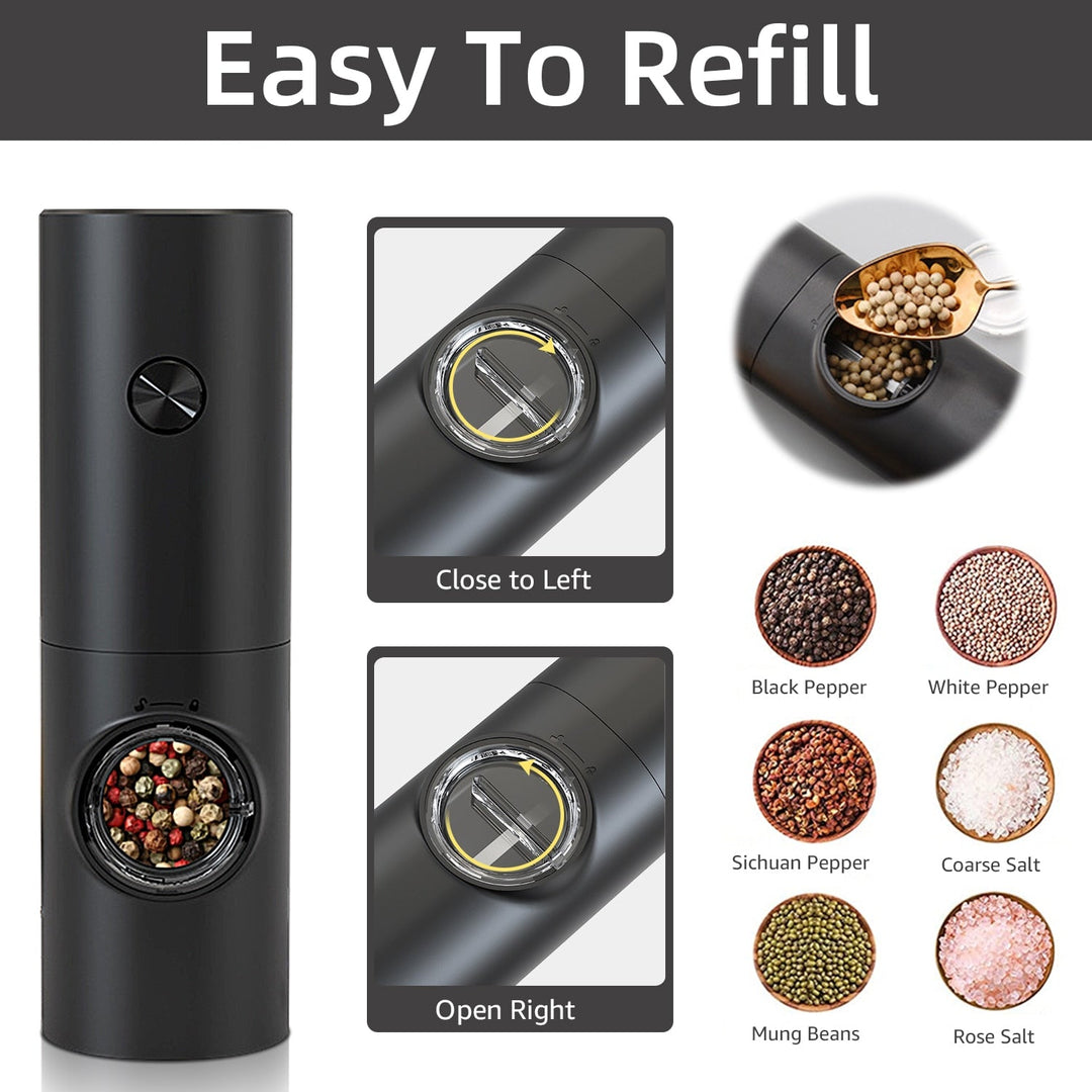 Elektrisk automatisk kvern for pepper og salt med LED-lys | Skanto