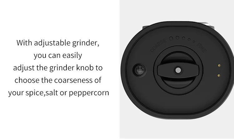 Elektrisk salt pepperkvern sett USB oppladbar automatisk krydderkvern | Skanto