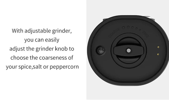 Elektrisk salt pepperkvern sett USB oppladbar automatisk krydderkvern | Skanto