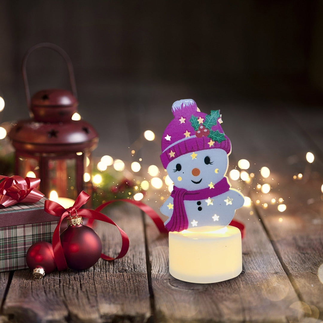 Skanto | Elektroniske LED Julelys Lamper - Sett med 10 - Søte Nisse, Snømann & Tre Nattlys for Festlig Hjem, Fest & Hagedekor