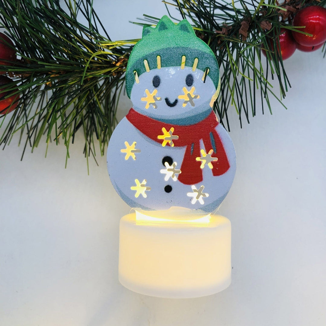 Skanto | Elektroniske LED Julelys Lamper - Sett med 10 - Søte Nisse, Snømann & Tre Nattlys for Festlig Hjem, Fest & Hagedekor