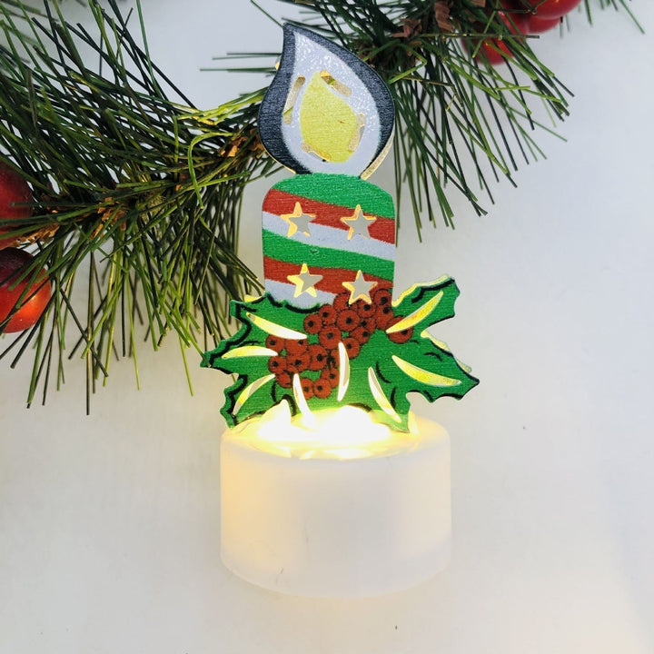 Skanto | Elektroniske LED Julelys Lamper - Sett med 10 - Søte Nisse, Snømann & Tre Nattlys for Festlig Hjem, Fest & Hagedekor