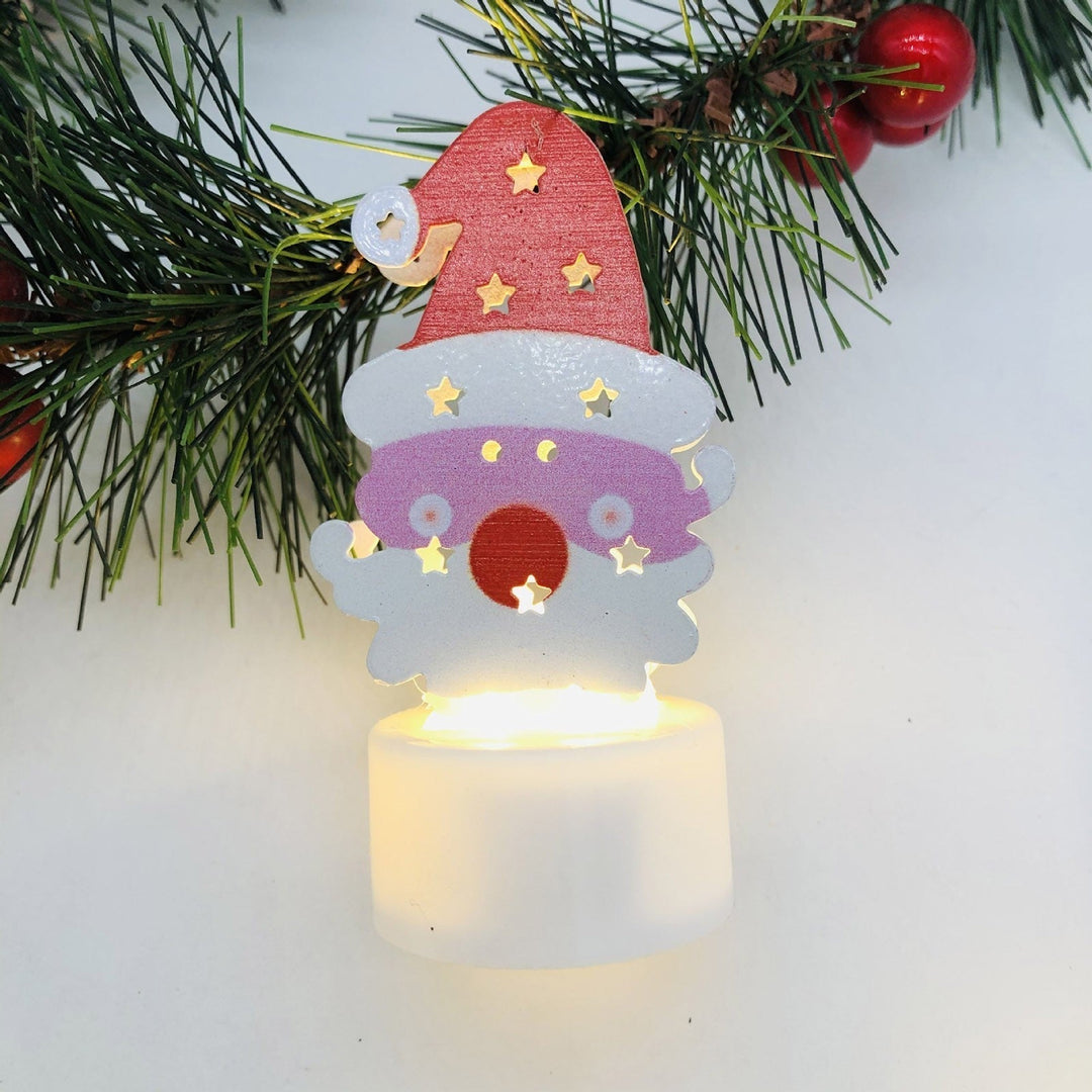 Skanto | Elektroniske LED Julelys Lamper - Sett med 10 - Søte Nisse, Snømann & Tre Nattlys for Festlig Hjem, Fest & Hagedekor