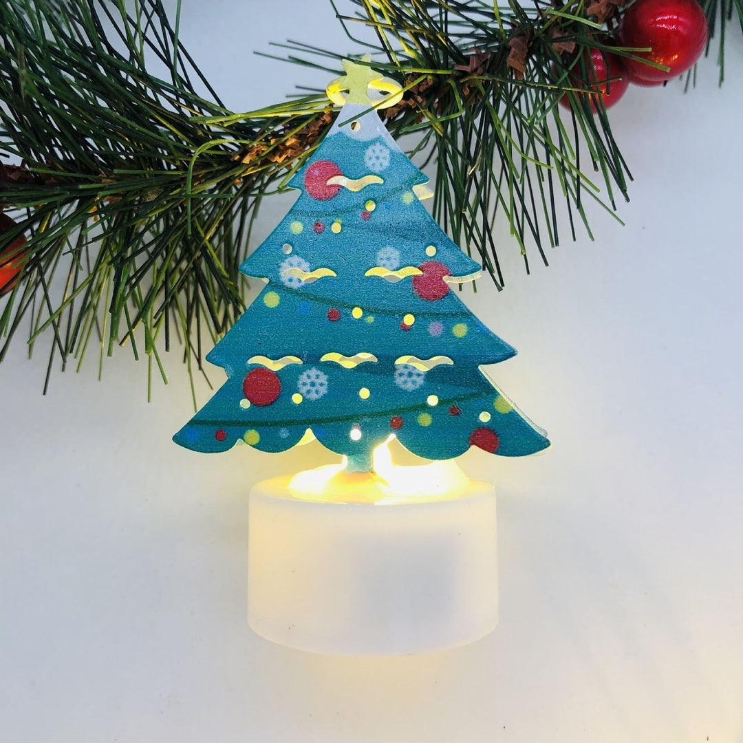 Skanto | Elektroniske LED Julelys Lamper - Sett med 10 - Søte Nisse, Snømann & Tre Nattlys for Festlig Hjem, Fest & Hagedekor