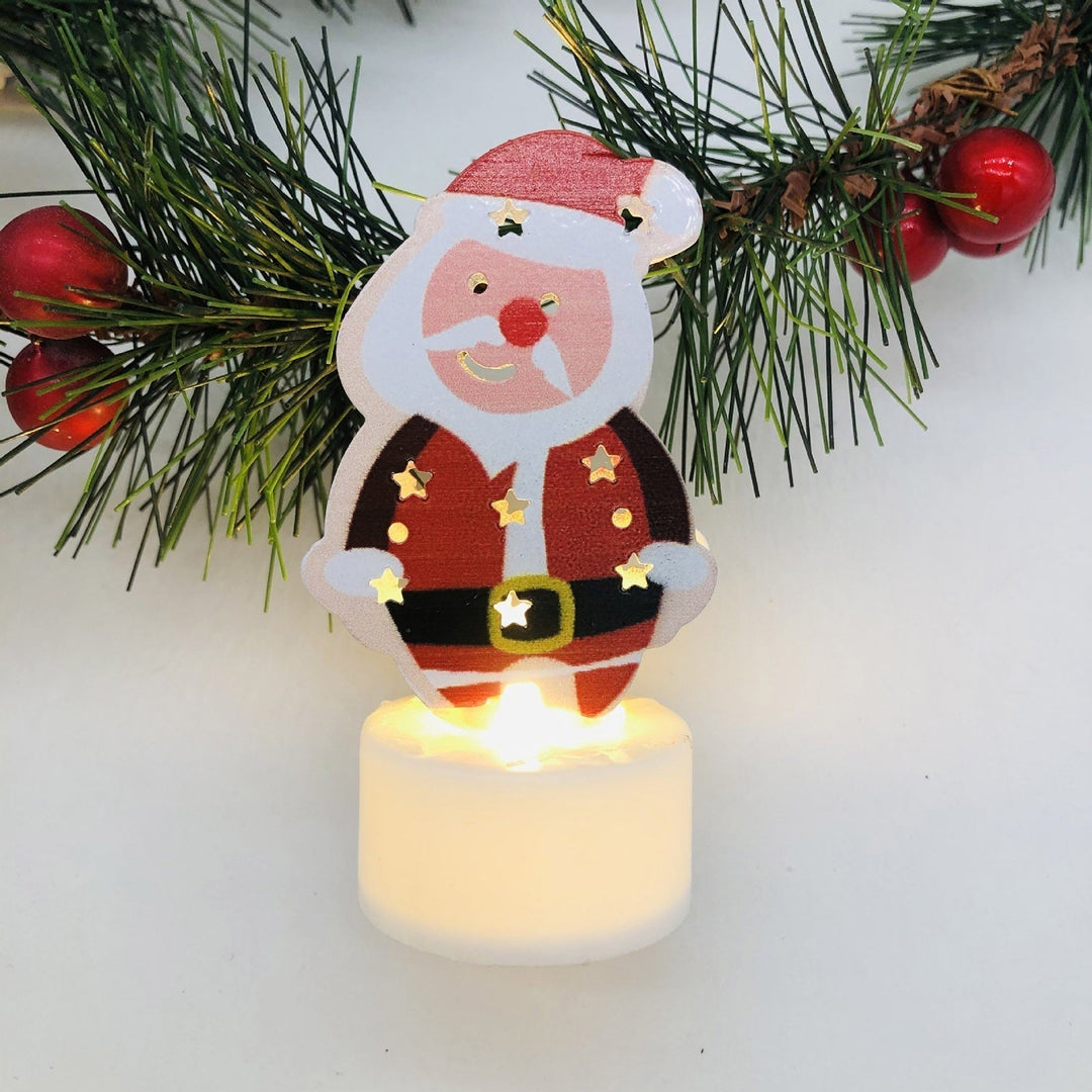 Skanto | Elektroniske LED Julelys Lamper - Sett med 10 - Søte Nisse, Snømann & Tre Nattlys for Festlig Hjem, Fest & Hagedekor