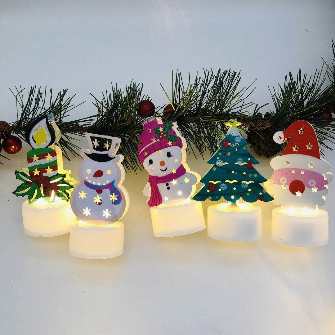 Skanto | Elektroniske LED Julelys Lamper - Sett med 10 - Søte Nisse, Snømann & Tre Nattlys for Festlig Hjem, Fest & Hagedekor