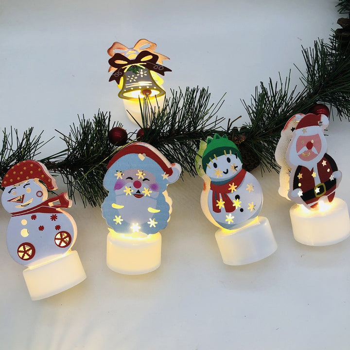 Skanto | Elektroniske LED Julelys Lamper - Sett med 10 - Søte Nisse, Snømann & Tre Nattlys for Festlig Hjem, Fest & Hagedekor