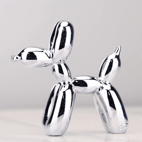 Skanto | Elektroplaterte ballonghund skulptur