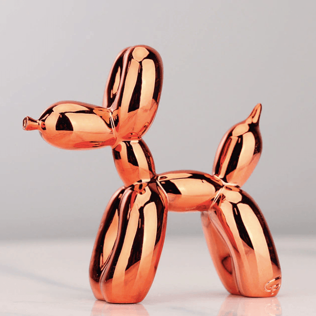 Skanto | Elektroplaterte ballonghund skulptur