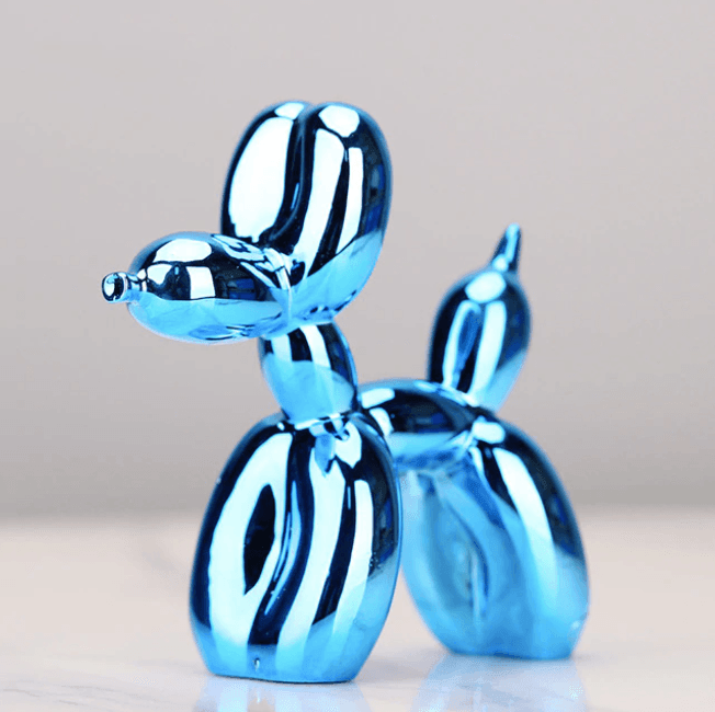 Skanto | Elektroplaterte ballonghund skulptur