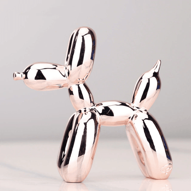 Skanto | Elektroplaterte ballonghund skulptur