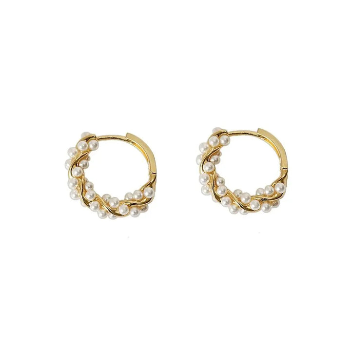 Skanto | Elegant Perle Hoop Øredobber
