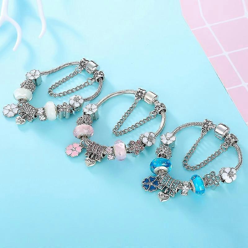 Norvo | Elegant Floral Charm Bracelet in 925 Sterling Silver for Women - Naturinspirert Design