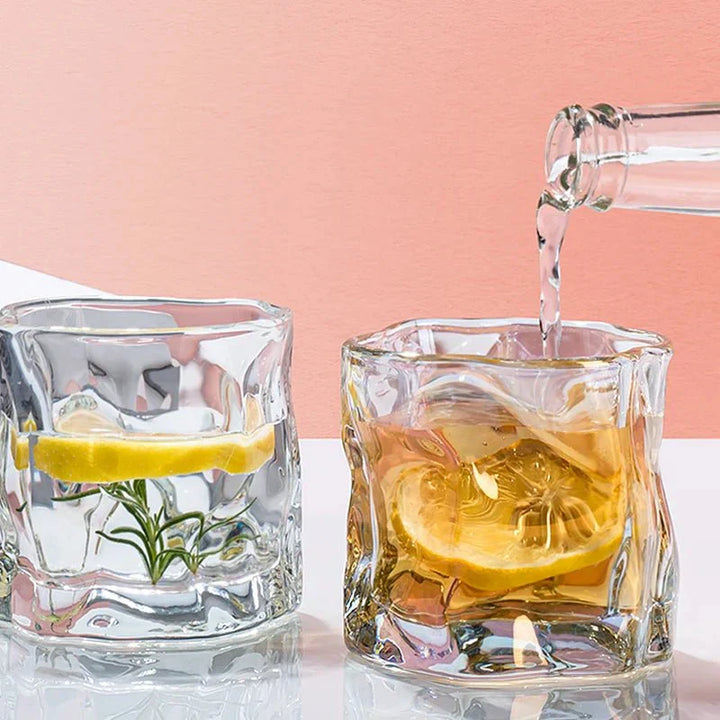 Skanto | Elegant Glacier Ripple Whisky Glass