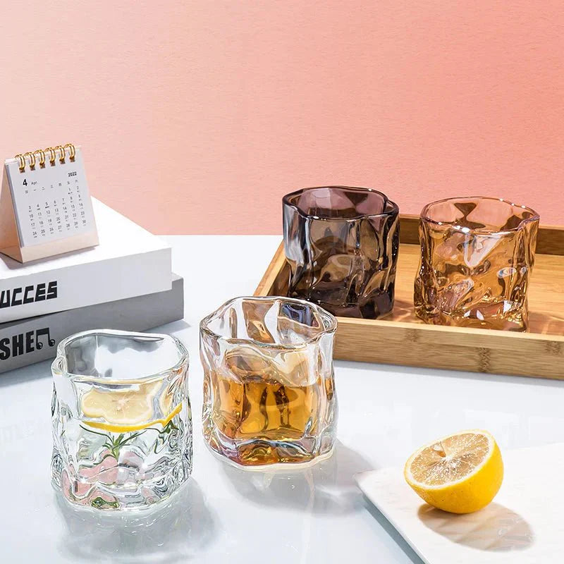 Skanto | Elegant Glacier Ripple Whisky Glass