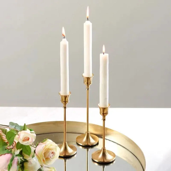 Skanto | Lysestaker Gull Metall Sett for Borddekor