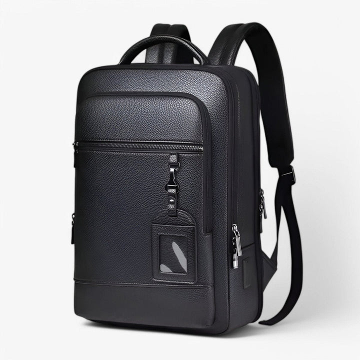 Skanto | EXECUTREK – Elegant lær ryggsekk for bærbar PC med USB-port