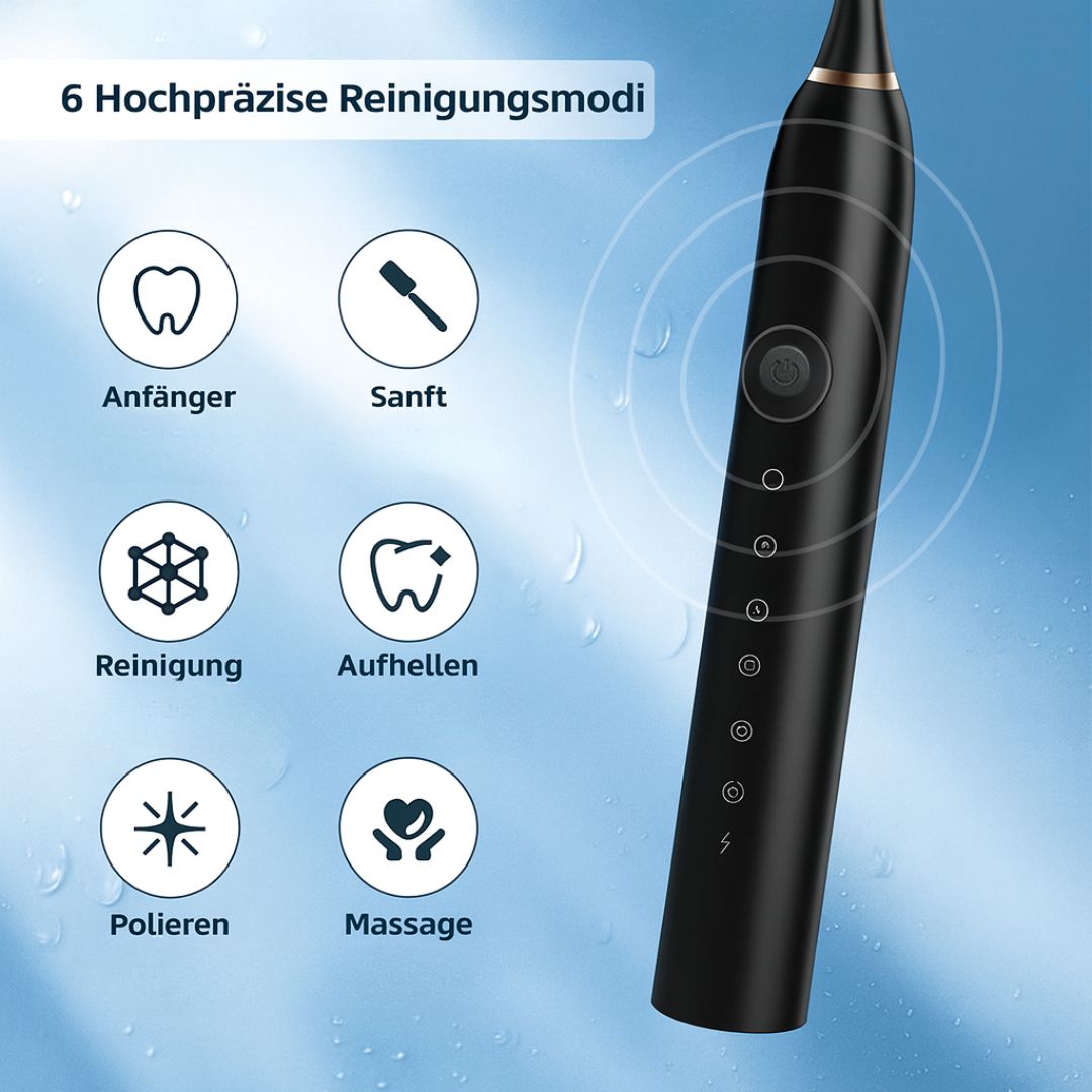 Elektrisk sonic tannbørste med 6 moduser | Skanto