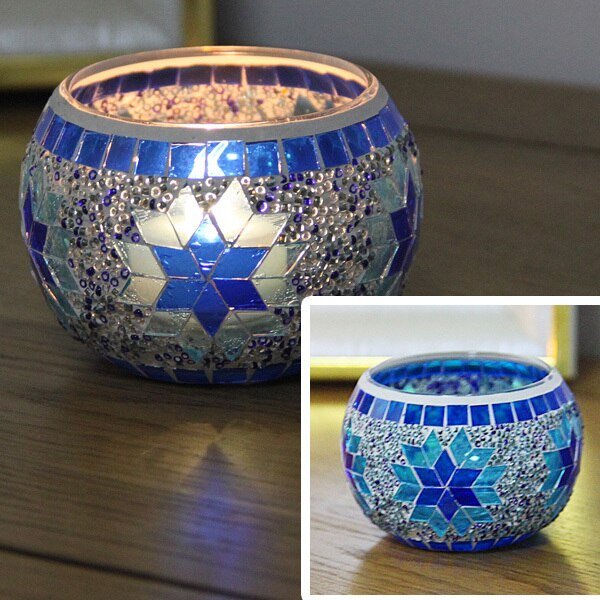 Europeisk mosaikk lysholder vegg lysestake ornament matching t-ljus | Skanto